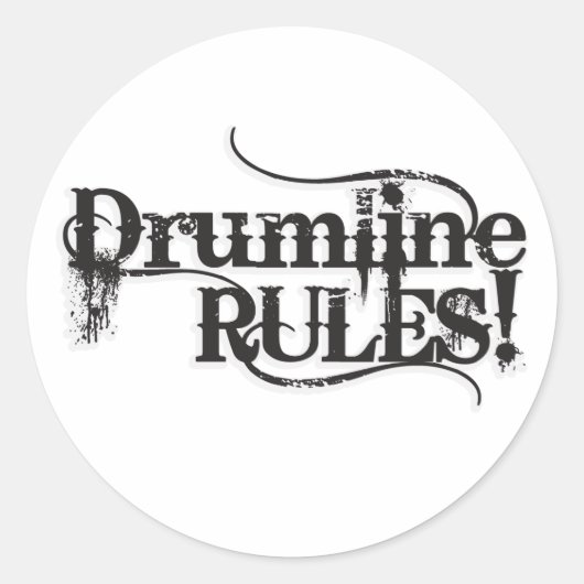 Drumlineregels Ronde Sticker (Voorkant)