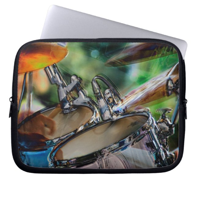 Drummen in actie laptop sleeve (Voorkant)