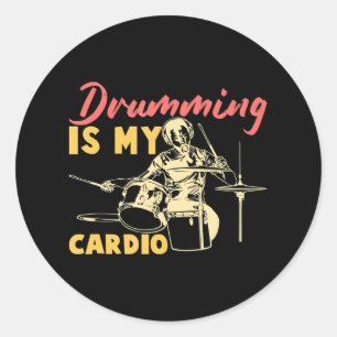 Drummen is mijn Cardio I Drummer Drummer Festival Ronde Sticker