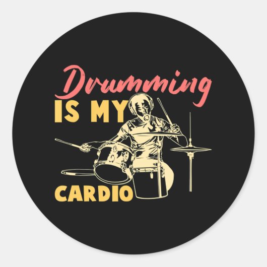 Drummen is mijn Cardio I Drummer Drummer Festival Ronde Sticker (Voorkant)
