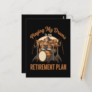 Drummen Is Mijn Pensioenplan Drummer Muziek Briefkaart