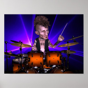 Drummen met het Poster van de Lasers