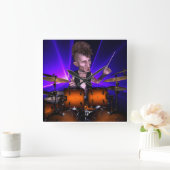 Drummen met lasers Square Wall Clock Vierkante Klok (Huis)