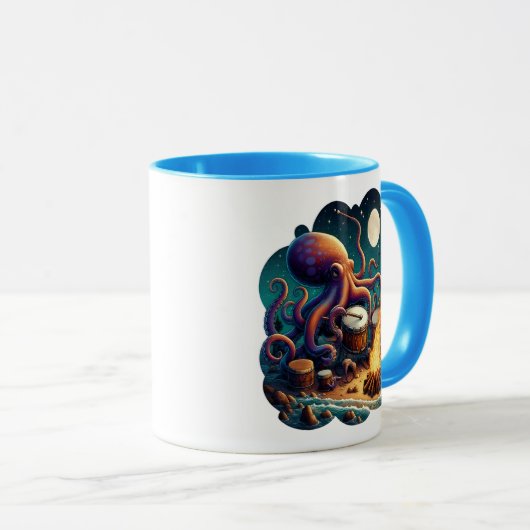 Drummen Octopus bij het kampvuur Mok (Voorkant rechts)