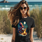 Drummen Octopus bij het kampvuur T-shirt