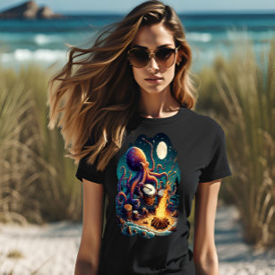 Drummen Octopus bij het kampvuur T-shirt