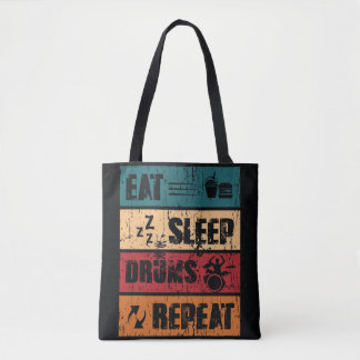 Drummen passie: t-shirt ontwerp illustratie. tote bag