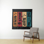 Drummen passie: t-shirt ontwerp illustratie. wandkleed (In Situ (horizontaal))