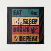 Drummen passie: t-shirt ontwerp illustratie. wandkleed (Voorkant)