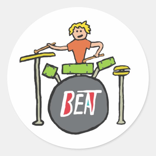 Drummen Ronde Sticker (Voorkant)