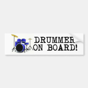 Drummer aan boord bumpersticker