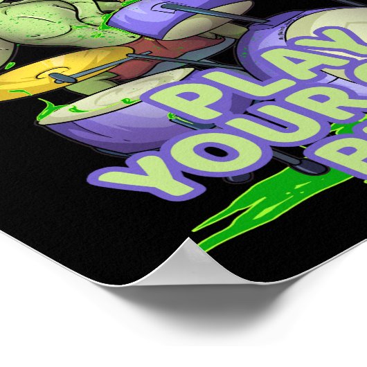 Drummer Alien Squid Beating Drums Poster (Hoek)