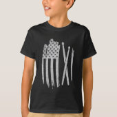 Drummer American Flag Drum Sticks Drumming T-shirt (Voorkant)