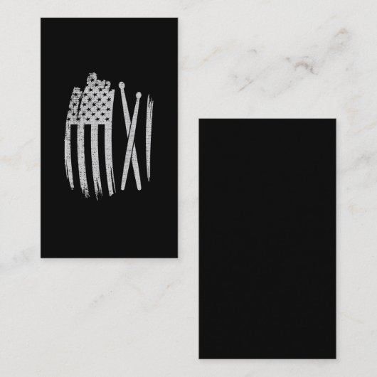 Drummer American Flag Drum Sticks Drumming Visitekaartje (Voorkant / Achterkant)