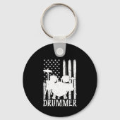 drummer American Flag Sleutelhanger (Voorkant)