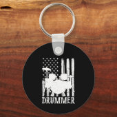 drummer American Flag Sleutelhanger (Voorkant)