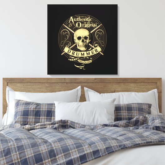 Drummer Art Canvas Schedel Drumsticks Drum Afbeeld (Insitu (Slaapkamer))