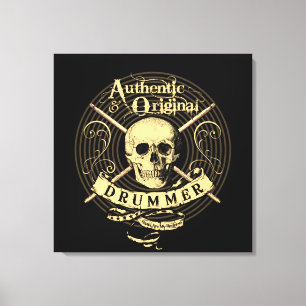 Drummer Art Canvas Schedel Drumsticks Drum Afbeeld