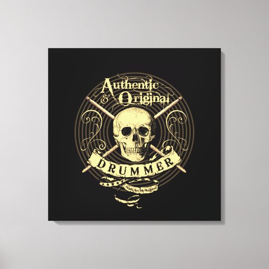 Drummer Art Canvas Schedel Drumsticks Drum Afbeeld Afdruk (Voorkant)