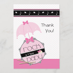  Drummer Baby shower Hartelijk dank Bedankkaart
