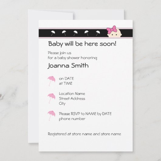  Drummer BabyShower-uitnodiging Kaart (Achterkant)