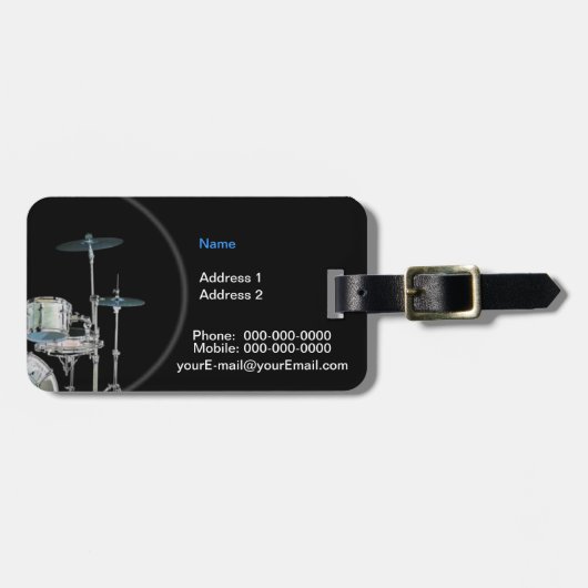Drummer Bagagelabel (Voorkant horizontaal)