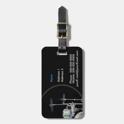 Drummer Bagagelabel (Voorkant verticaal)