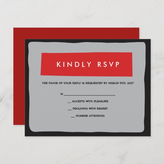 DRUMMER Bar Mitzvah Invitation Reply Kaart (Voorkant / Achterkant)