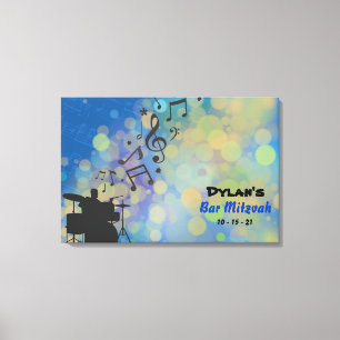 DRUMMER Bar Mitzvah Sign In Memory Board Canvas Afdruk