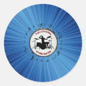 Drummer Beat-tastic Blue Birthday Party Stickers (Voorkant)