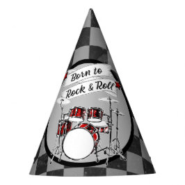 Drummer Birthday Born to Rock & Roll Drum Kit Feesthoedjes