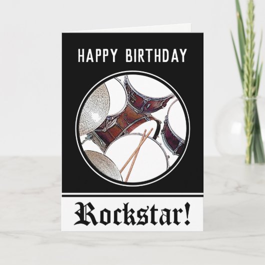 Drummer Birthday Drum Rockstar Musician Drumming Kaart (Voorkant)