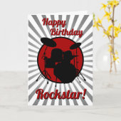 Drummer Birthday Kaart Musician Rockstar Drums Roc (Gele Bloem)