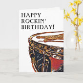 Drummer Birthday Snare Drum Drumstick Rock Music Kaart (Gele Bloem)