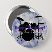 Drummer Birthday Theme Button HAMbWG (Voorkant /achterkant)