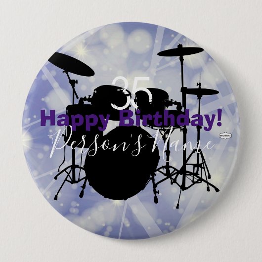Drummer Birthday Theme Button HAMbWG (Voorkant)