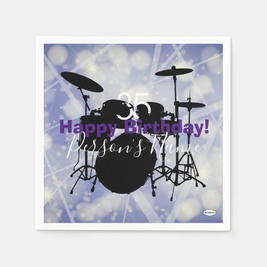 Drummer Birthday Theme Napkin HAMbWG Servet (Voorkant)