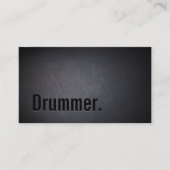 Drummer Bold Text Minimalist Cool Black Visitekaartje (Voorkant)