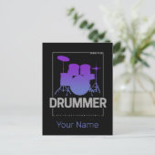 Drummer Born To Be voor percussionistisch bandlid Briefkaart (Staand voorkant)