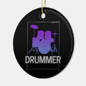 Drummer Born To Be voor percussionistisch bandlid Keramisch Ornament (Links)