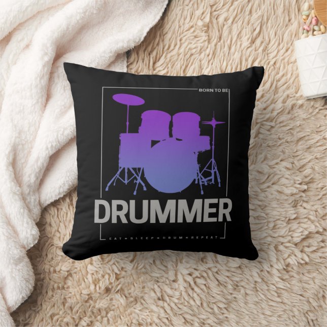 Drummer Born To Be voor percussionistisch bandlid Kussen (Deken)