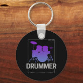 Drummer Born To Be voor percussionistisch bandlid Sleutelhanger (Voorkant)