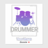 Drummer Born To Be voor percussionistisch bandlid Sticker (Vel)
