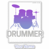 Drummer Born To Be voor percussionistisch bandlid Sticker (Voorkant)