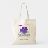 Drummer Born To Be voor percussionistisch bandlid Tote Bag (Achterkant)
