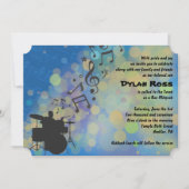 DRUMMER BOY Bar Mitswa Uitnodiging (Voorkant)