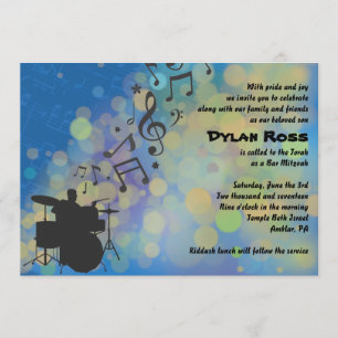 Drummer Boy Bar Mitzvah Uitnodiging