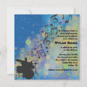 Drummer Boy Bat Bar Mitzvah Uitnodiging (Voorkant)