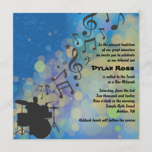 Drummer Boy Bat Bar Mitzvah Uitnodiging