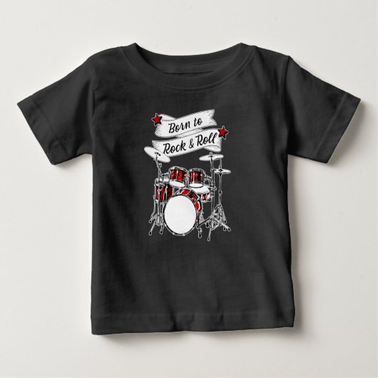 Drummer Boy Born to Rock & Roll Drum Rocker Baby (Voorkant)